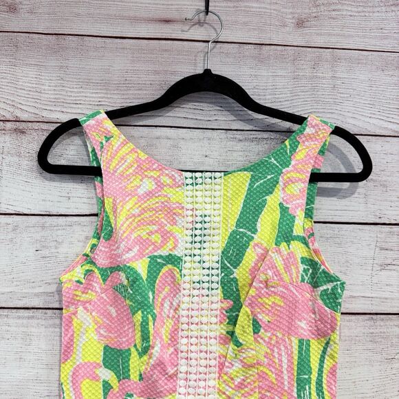 Lilly Pulitzer for Target Pink Flamingo Fan Dance Shift Dress Size 6 Sleeveless - Picture 4 of 13